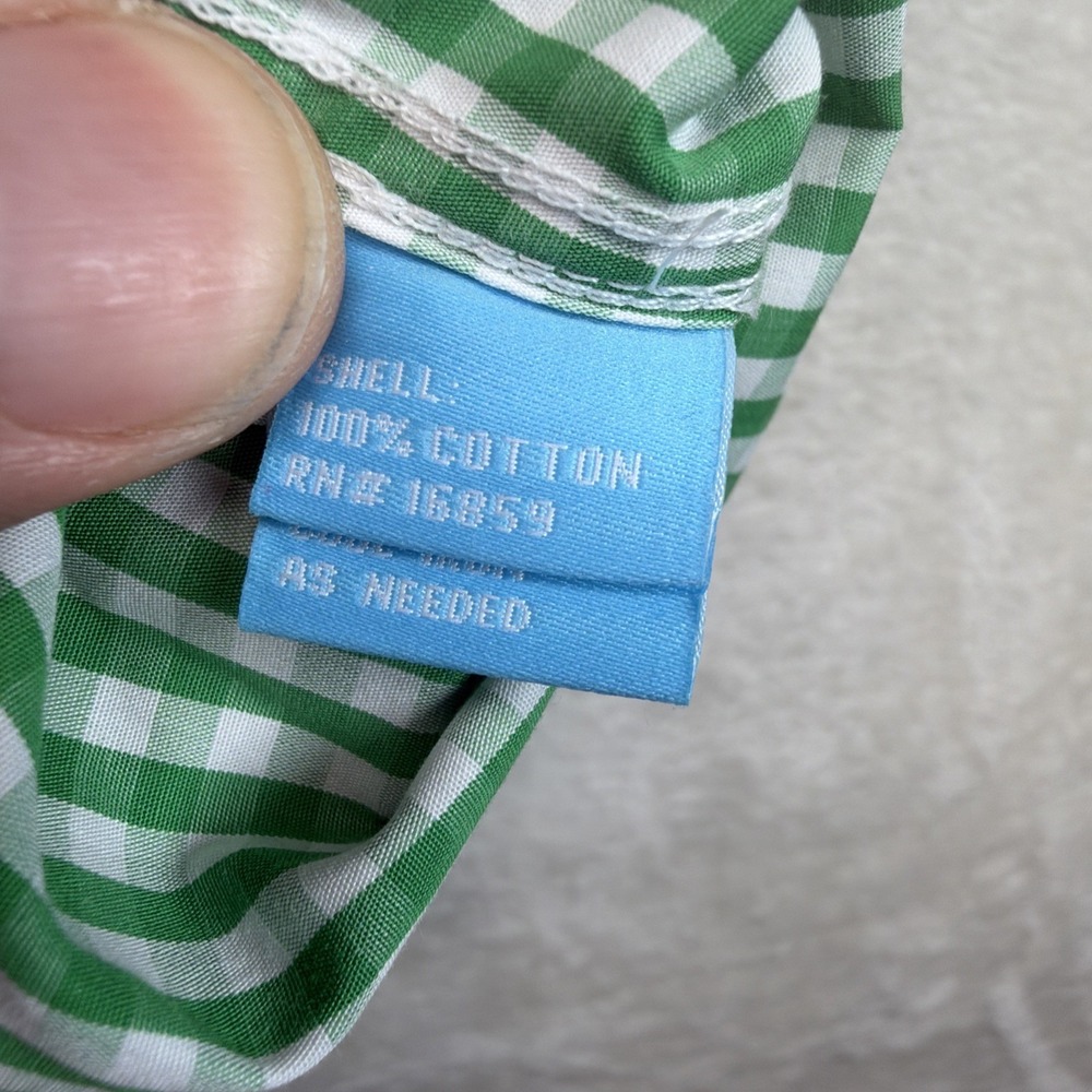 J McLaughlin Button Down Shirt Mens XL Green Gingham Long Sleeve Classic - Picture 6 of 8
